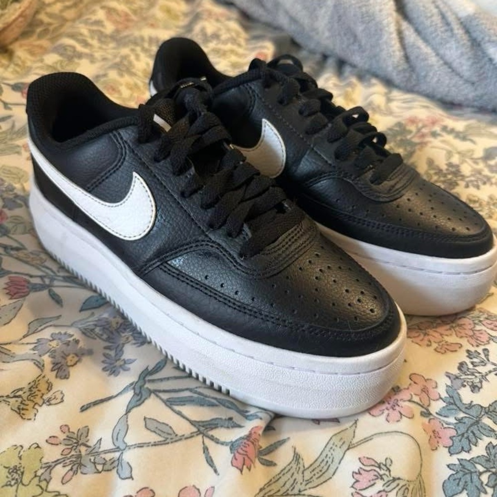 Nike Black and White Air Force 1 Sneakers
